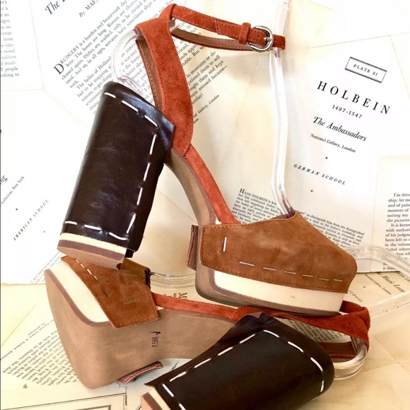 Jeffrey Campbell Sandal Platform Brown Rust - Picture 2 of 8